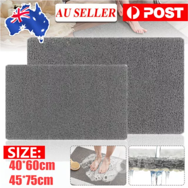 NEW Shower Rug Non-Slip Bathtub Mat Carpet Water Drains PVC Loofah Bathroom Mats