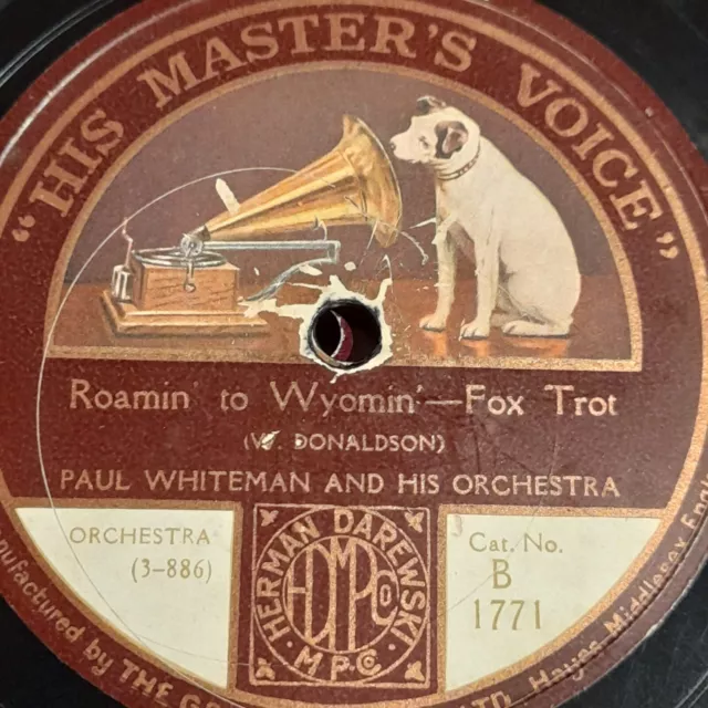 Paul Whiteman LAST NIGHT / I CAN'T HAVE THE SWEETIE Schellackplatte Grammophon 2