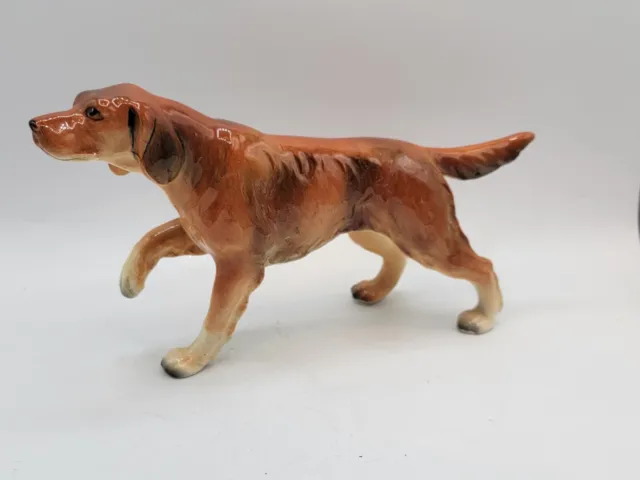 Vintage Lefton Irish Setter Spaniel Pointer Hunting Dog Figurine #9446. 4" H