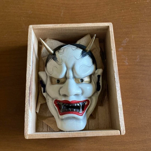 JAPANESE HANDMADE NOH mask Ceramic kyougen kagura Hannya demon bugaku