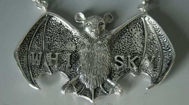 Chinese Silver Bat Decanter Label