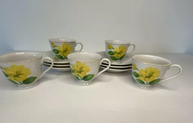 Vintage Noritake China Tea Cups and Saucers 11 Pieces  Circa 1930s Hand painted