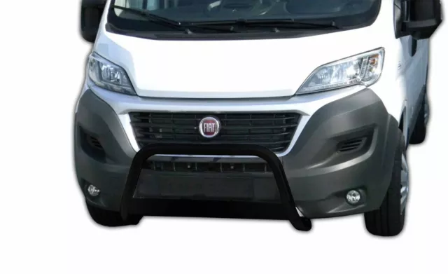 Edelstahl Frontbügel für FIAT DUCATO ab 2014 Frontschutzbügel SCHWARZ mit ABE