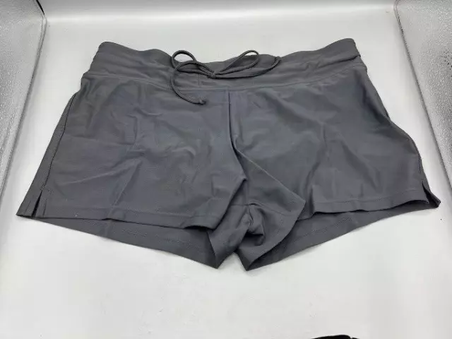 Kona Sol Womens High Coverage Swim Shorts Drawstring Pocket Gray Pick Size SMLXL