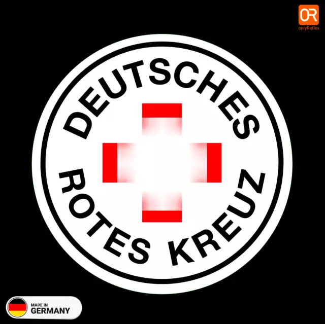 DRK Deutsches Rotes Kreuz Rundlogo, reflektierende oder normale Farben