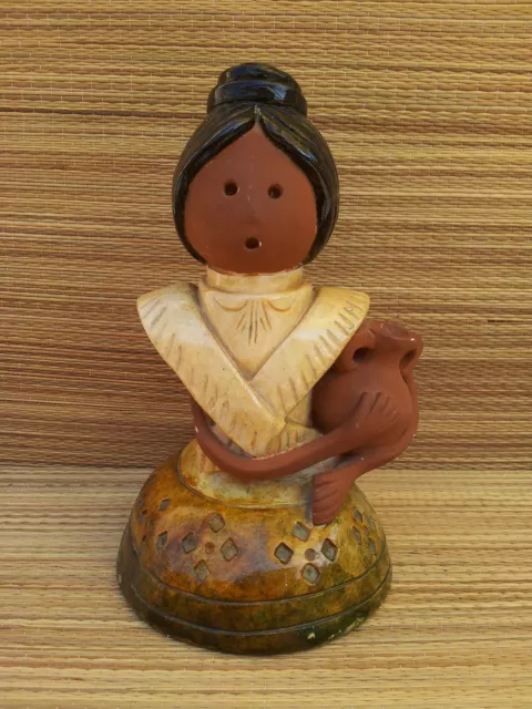 Ancienne petite statue en terre vernissée art populaire  french antique pottery