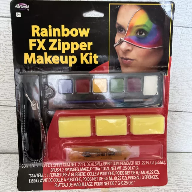 Fun World Halloween Rainbow Fx Zipper Face Makeup Kit NEW