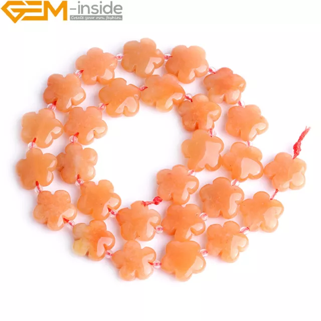 15mm Flower Natural Gemstone Beads For Jewelry Craft Making Strand 15" Wholesale