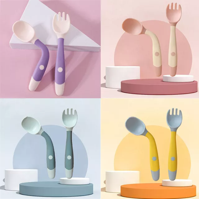 Utensil Bendable Learn To Eat Silicone Set Auxiliary Food Toddler Spoon for Baby