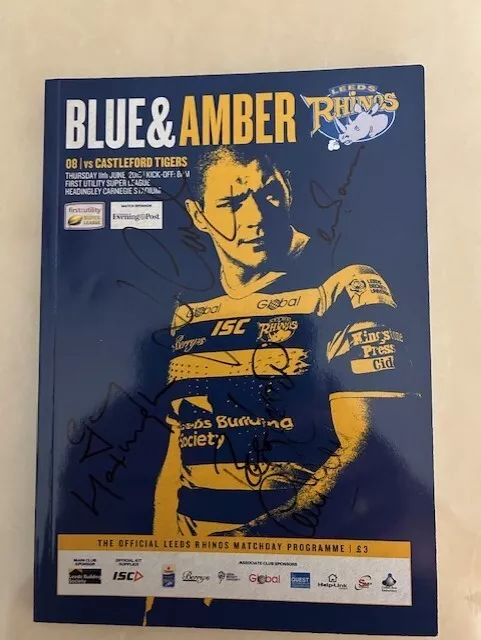 2015 Signed Leeds Rhinos V Castleford Rugby League Programme Mint Condition