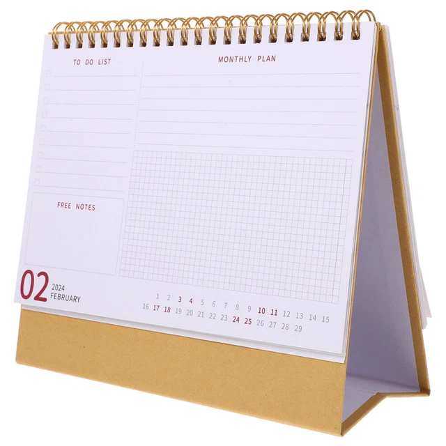 TABLETOP 2024 CALENDAR Decorative New Year Calendar Freestanding