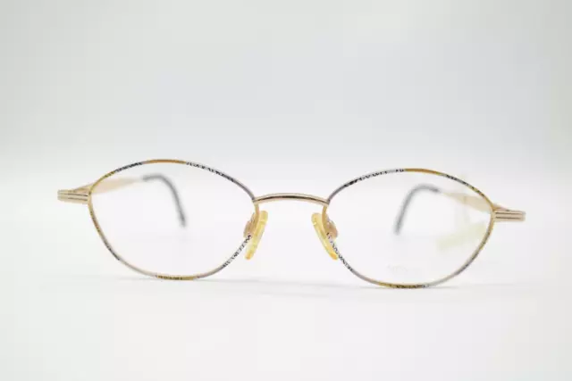 Vintage Metzler 2426 Or Argent Noir Ovale Lunettes Monture NOS