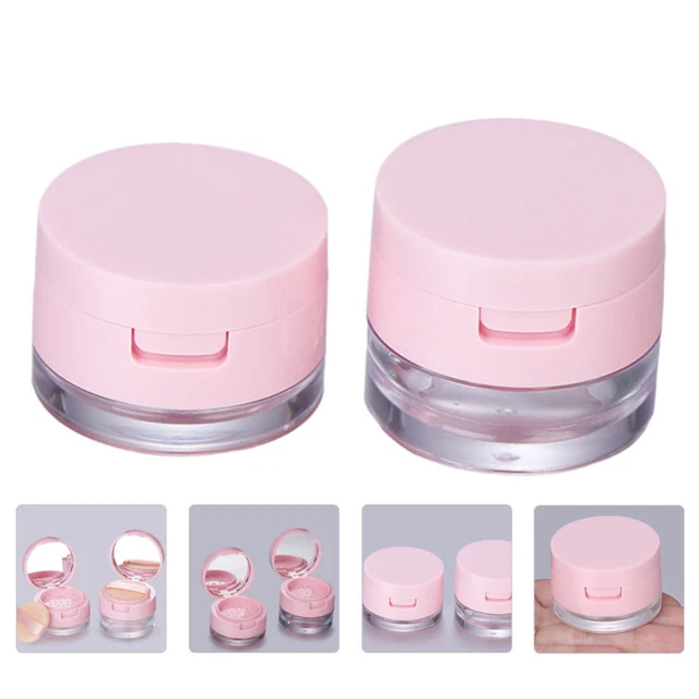 2 Sätze leeres loses lose Pulvergehäuse wiederverwendbare Make-up-Puderkästen Pu