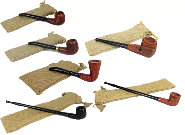 Long Stem Large Sherlock Collector Wooden Tobacco Smoking Pipe Gift