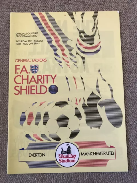 everton v manchester united charity shield programme 1985