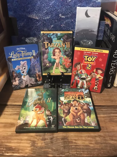 Walt Disney’s 5 DVD Classic Sequels. Tarzan ll Lady & The Tramp ll Bambi ll More