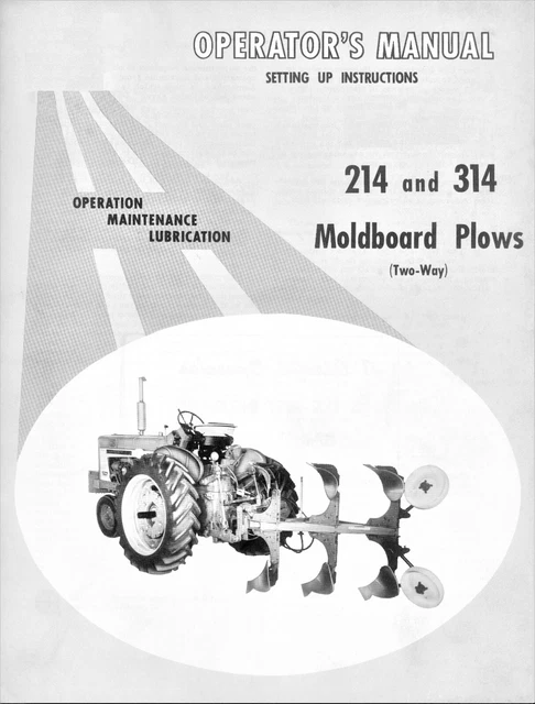 IH International McCormick 214 & 314 2 Way Moldboard Plows Farmall 450 460 560