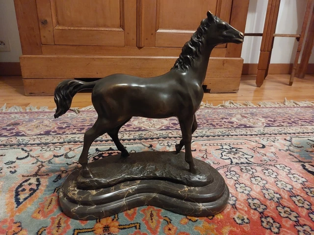 Sculpture Cheval En Bronze – Artisanat Villedieu-les-Poêles, Vintage