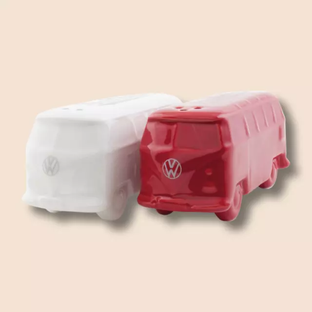 Volkwagen Vw Red White Camper Campervan Van Novelty Salt & Pepper Shaker Set