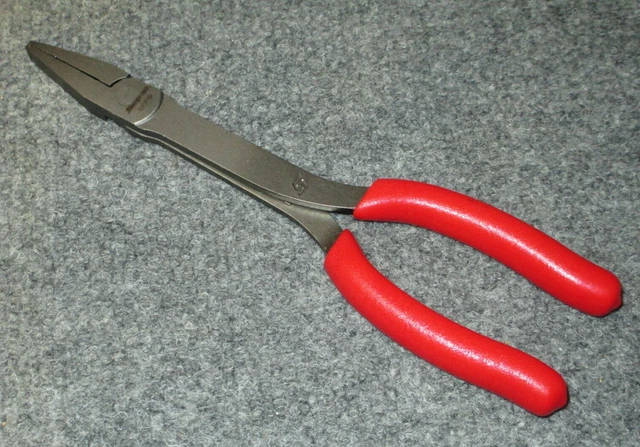 NEW Snap-on Tools USA 61CF RED Soft Grip 8" Long Duck Bill Needle Nose Pliers