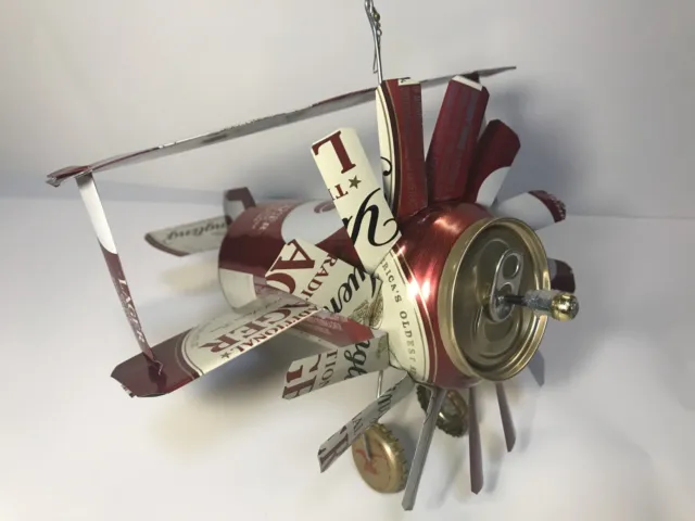 Airplane Whirl-A-Gig Made From Yuengling Lager Phillies Beer Cans