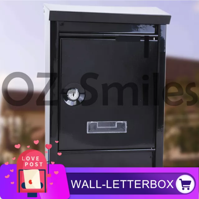 Mailbox Wall Mount Post Letterbox Letter Mail Box Junk Mail Lockable AU