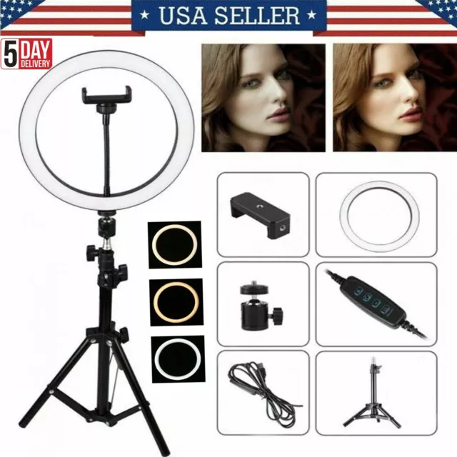 Selfie LED Ring Light With Tripod Stand For iphone Tiktok and YouTube Recording