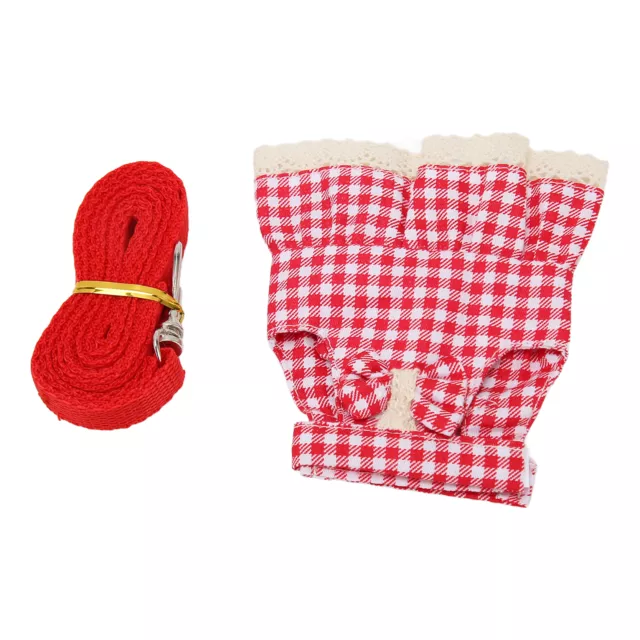 (M Plaid Rouge) Harnais Et Laisse De Lapin Robe De Lapin En Coton Avec