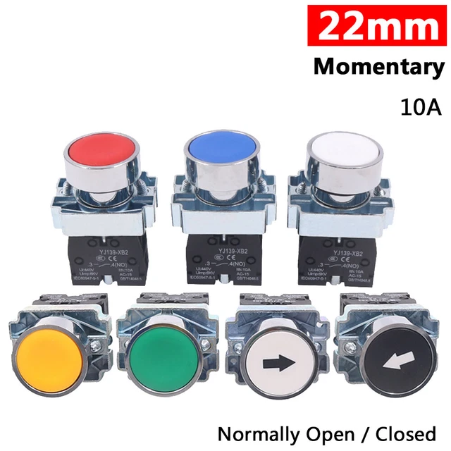 MOMENTARY 22MM PUSH Button Switch Normally Open / Closed ON/OFF 440V