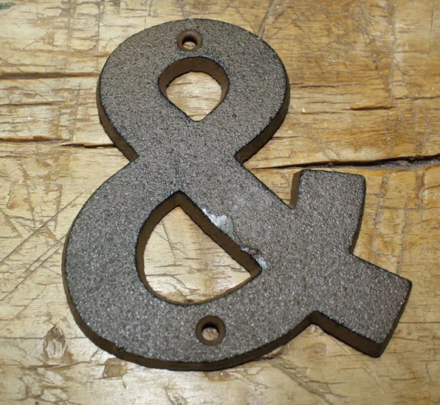 Cast Iron Industrial LETTER & Sign Rustic Brown AMPERSAND 4 3/4" tall