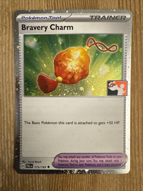 bravery charm pokemon card Bravery Charm Gold Card Stellar Crown 175/142, NM Pokemon Card
