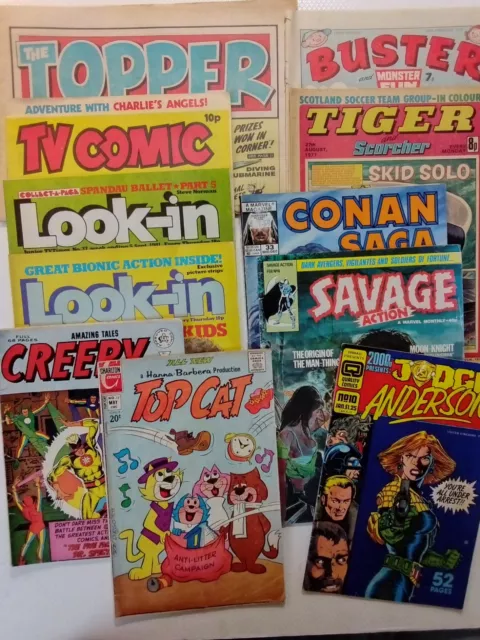 Vintage Comics(1970/80's).Mixed Job Lot x 11.Fair Condition.Sent securely.