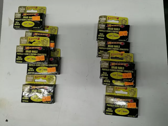 Job lot 5000 ARROW Bn1810 Et50bn Brad Nails 15Mm 10 X Packs 500 ARRBN1810