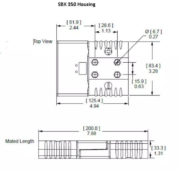 6339 Anderson Original SBX 350 Battery Connector Housing Orange