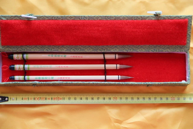 3 Brush Box - Chinese Calligraphy Brush - Wolf