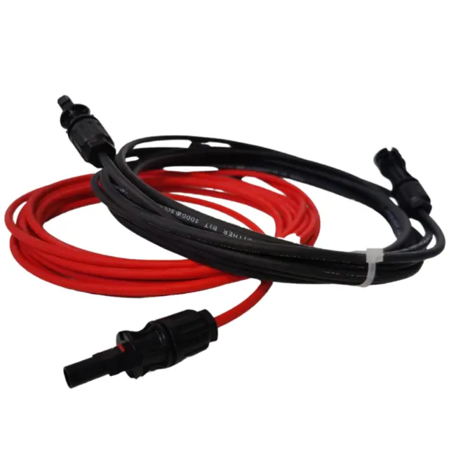 Cable de extensión de cable solar rojo negro 4mm² enchufe solar cable solar...