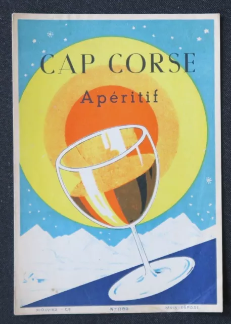 Etiquette boisson CAP CORSE apéritif corsica label