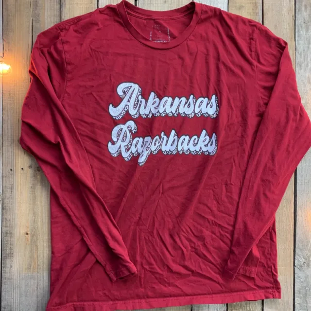 Arkansas Razorbacks Manica Lunga Uomo T-Shirt Misura XL