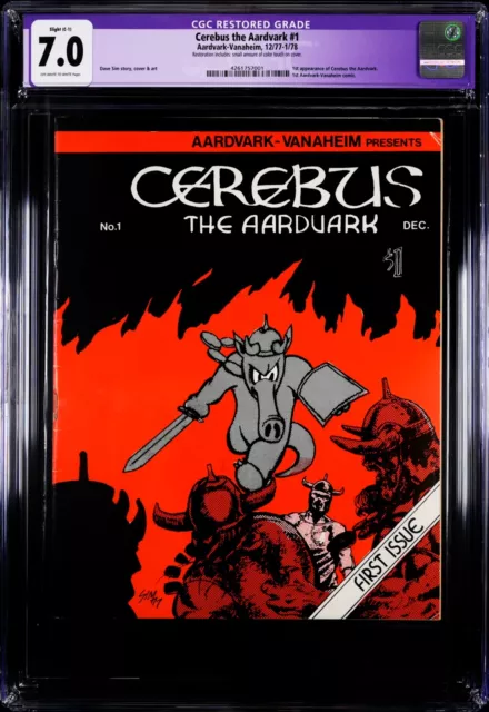 Cerebus the Aardvark #1 orig 1st pr 1977 CGC 7.0 F/VF OW/W C-1 slight restore
