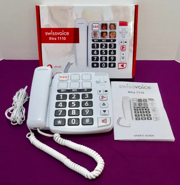 Swissvoice Xtra 1110 Amplified Corded Telephone Big Button Phone Hearing Visual