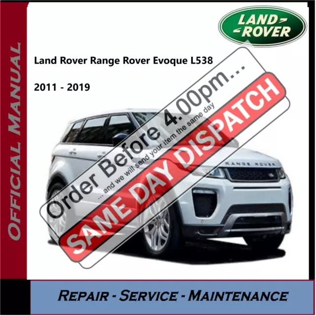 Range Rover Evoque Workshop Service Repair Manual 2011 - 2019 L538 on USB