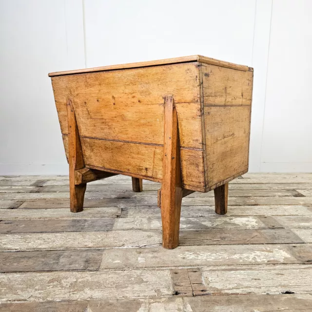 Antique Pine Dough Bin, 19th Century Rustic Farmhouse