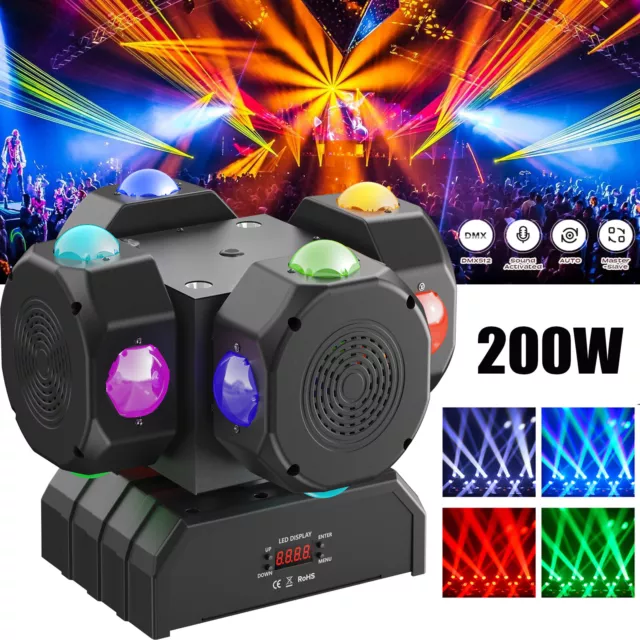 200W Laser Moving Head Bühnenlicht RGBW LED DMX Spot  Lichteffekt DJ Disco Party