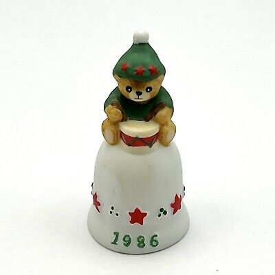 Vintage 1986 Lucy and Me Lucy Rigg Christmas Drummer Bear Thimble Or Bell Enesco