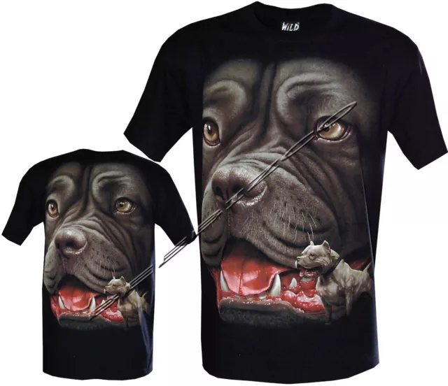 Staffordshire Pit Bull Terrier Dog Unisex T- Shirt, Front & Back Print  M - 3XL