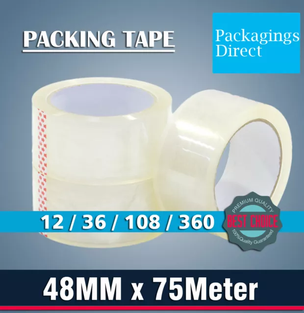 Heavy Duty Clear Packing Tape Sticky Sealing Tape 48mm x 75 Meter