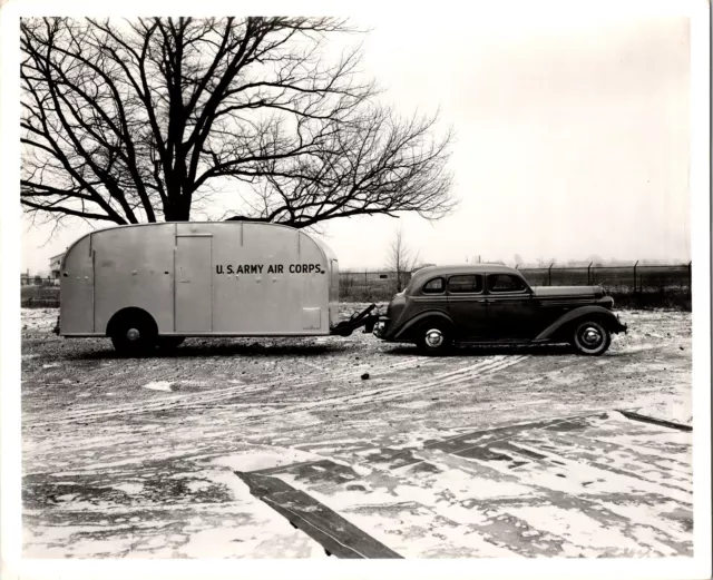 8x10 original photo US ARMY crops Trailer flint Michigan