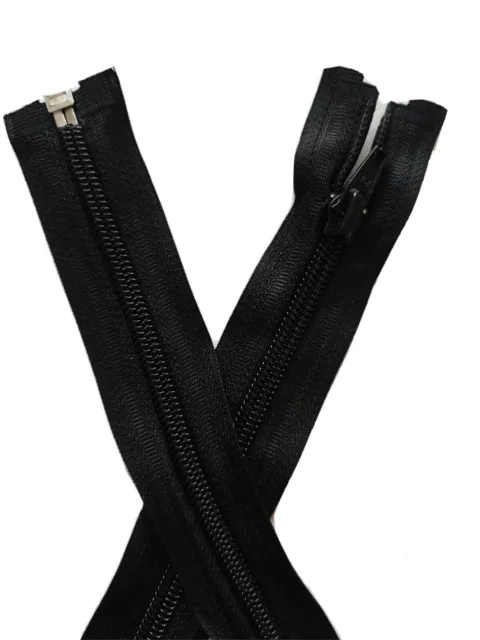 Extra long Black Nylon heavy duty open end Zip No #5 - 230 Cm /90.5 inches