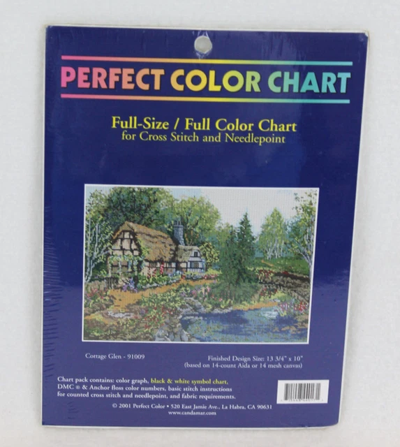 PERFECT COLOR CHART Full Size Chart Cross Stitch Needlepoint Cottage