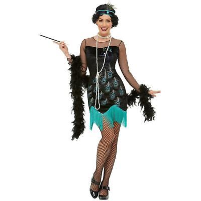 ideale per feste di carnevale Coucoland 1920s Vestito da donna pavone Flapper Charleston scollo a V 